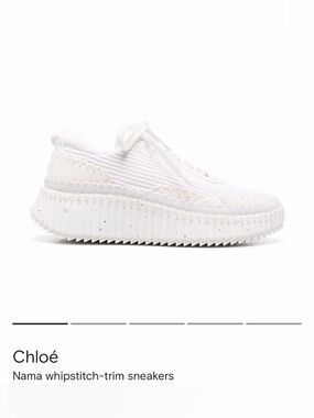 Chloé White Whipstitch-Trim Platform Sneakers
